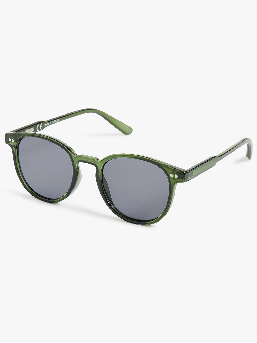 J.Crew Men’s Round Frame Sunglasses Olive Green Clear Acetate NWT
